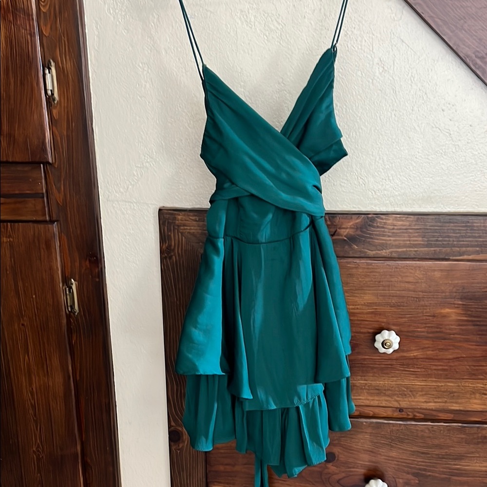 Angel Biba Asymmetrical Teal Dress